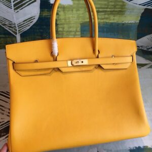 Hermes Birkin Yellow For Women Gold Toned Hardware 11.8in/30cm