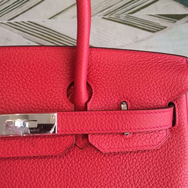 Hermes Birkin Red For Women Silver Toned Hardware 11in/30cm