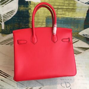 Hermes Birkin Red For Women Gold Toned Hardware 11.8in/30cm