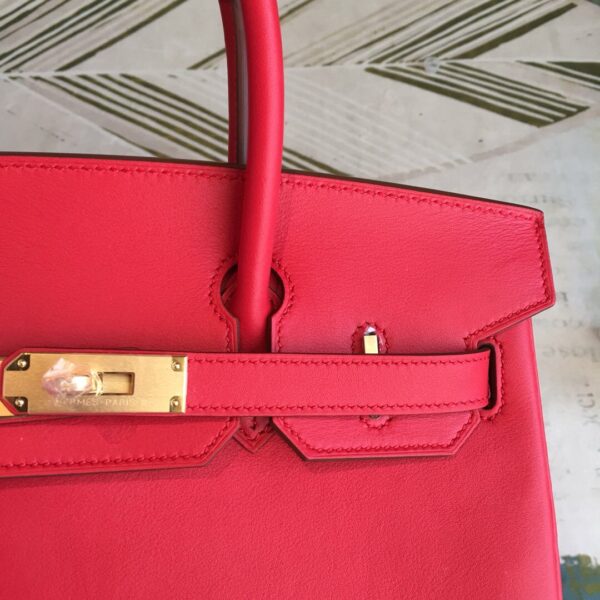 Hermes Birkin Red For Women Gold Toned Hardware 11.8in/30cm