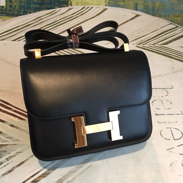 Hermes Constance 24 Swift Black For Women Gold Toned Hardware, Women’s Handbags, Shoulder Bags 9.5in/24cm