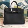 Hermes Birkin Black For Women Silver Toned Hardware 11.8in/30cm