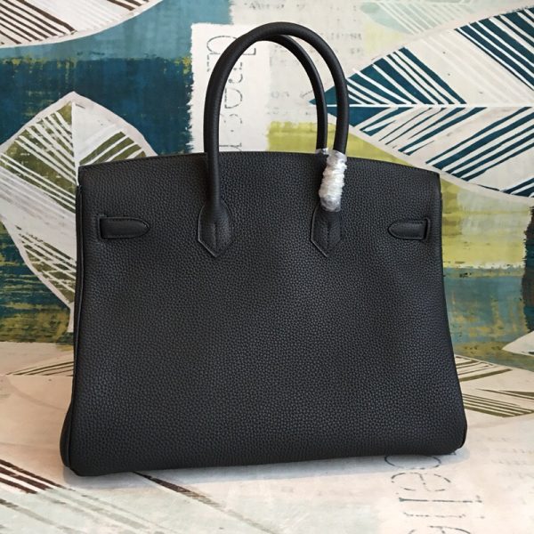 Hermes Birkin Black For Women Silver Toned Hardware 11.8in/30cm