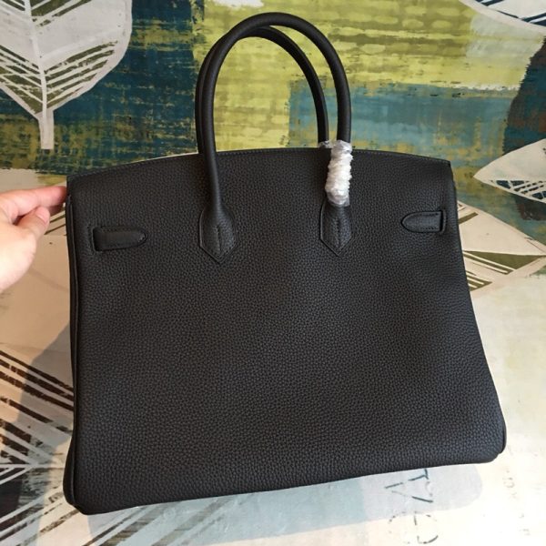 Hermes Birkin Black For Women Silver Toned Hardware 11.8in/30cm