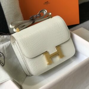 Hermes Constance 23 Pattern Crocodile White For Women, Women’s Handbags, Shoulder Bag 9in/23cm