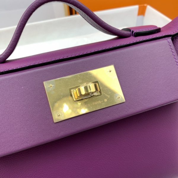 Hermes 24/24 Mini Evercolor Swift Purple For Women, Women’s Handbags, Shoulder Bag 8.2in/21cm