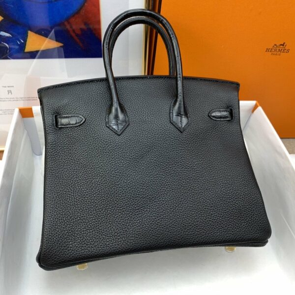 Hermes Birkin Nata Swift Black For Women Gold Toned Hardware 10in/25cm