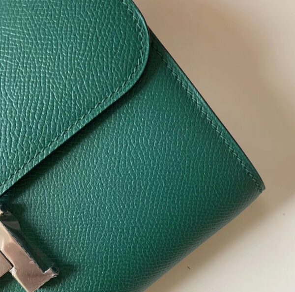 Hermes Constance Epsom Long To Go Wallet Green For Women, Women’s Wallet 8.1in/21cm