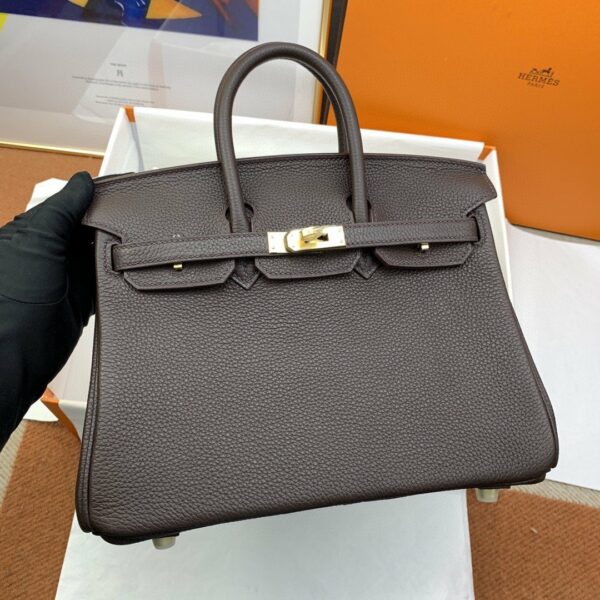 Hermes Birkin Nata Swift Dark Brown For Women Gold Toned Hardware 10in/25cm