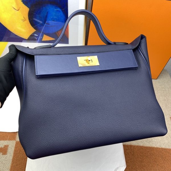 Hermes 24/24 Evercolor Swift Navy Blue For Women, Women’s Handbags, Shoulder Bag 11.4in/29cm