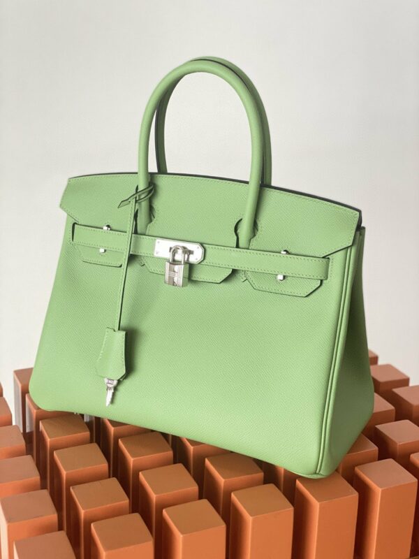 Hermes Birkin Nata Swift Green For Women Silver Toned Hardware 10in/25cm