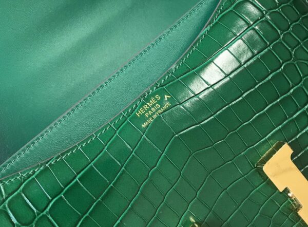 Hermes Constance 23 Pattern Crocodile Green For Women, Women’s Handbags, Shoulder Bag 9in/23cm