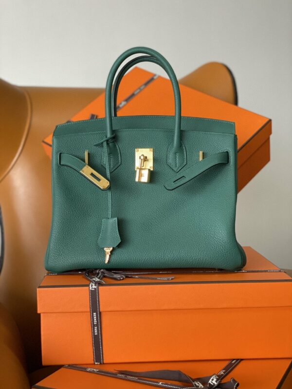 Hermes Birkin Nata Swift Dark Green For Women Gold Toned Hardware 11.8in/30cm