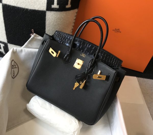 Hermes Birkin Black For Women Gold Toned Hardware 11.8in/30cm