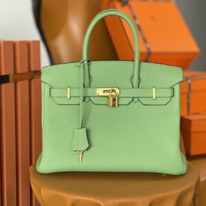 Hermes Birkin Nata Swift Green For Women Gold Toned Hardware 10in/25cm