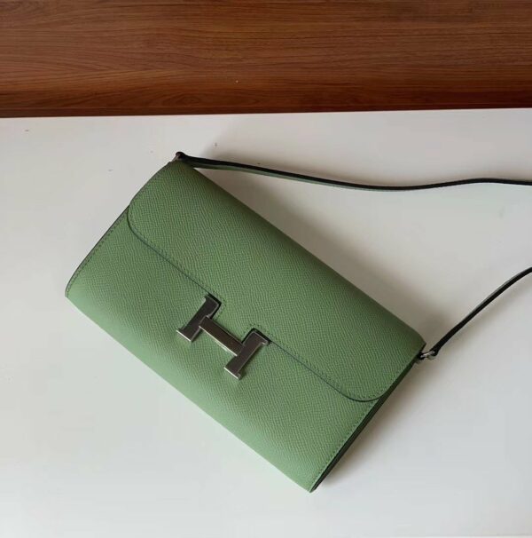 Hermes Constance Epsom Long To Go Wallet Light Green For Women, Women’s Wallet 8.1in/21cm