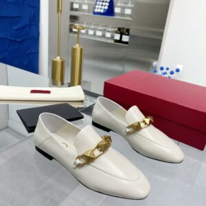 Valentino Garavani VLogo Studded Loafers White For Women