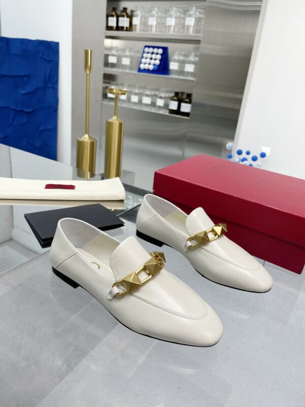 Valentino Garavani VLogo Studded Loafers White For Women