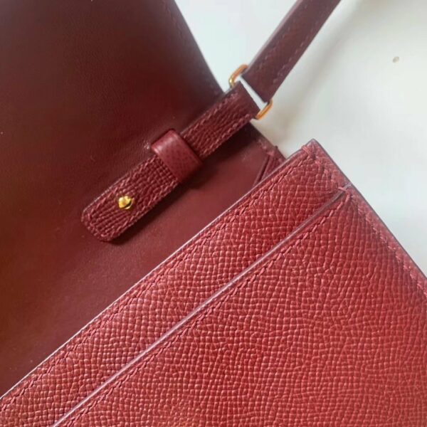 Hermes Constance Togo Long Wallet 21cm/8.3in Gold Toned Hardware For Women Red