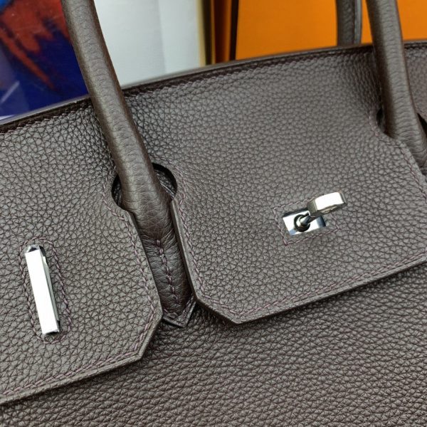 Hermes Birkin 30 Togo Dark Grey Bag Silver Hardware For Women, Women’s Handbags 11.8in/30cm