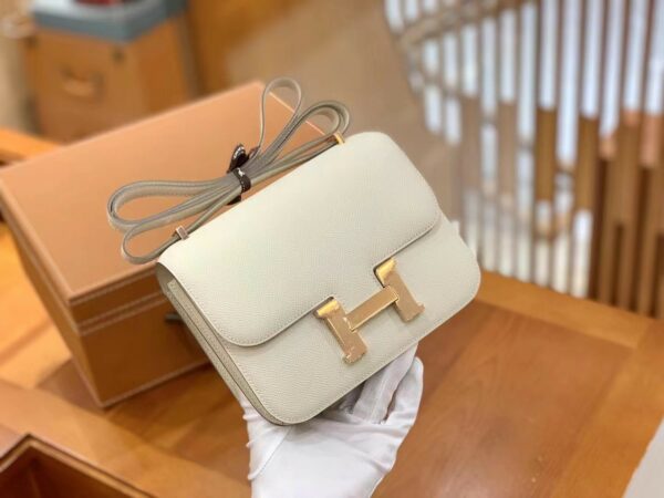 Hermes Constance 23 Epsom White For Women, Women’s Handbags, Shoulder Bags 9in/23cm