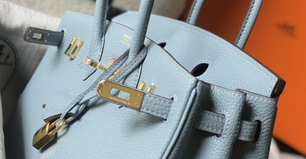 Hermes Birkin Blue Jean For Women Gold-Toned Hardware 11in/30cm