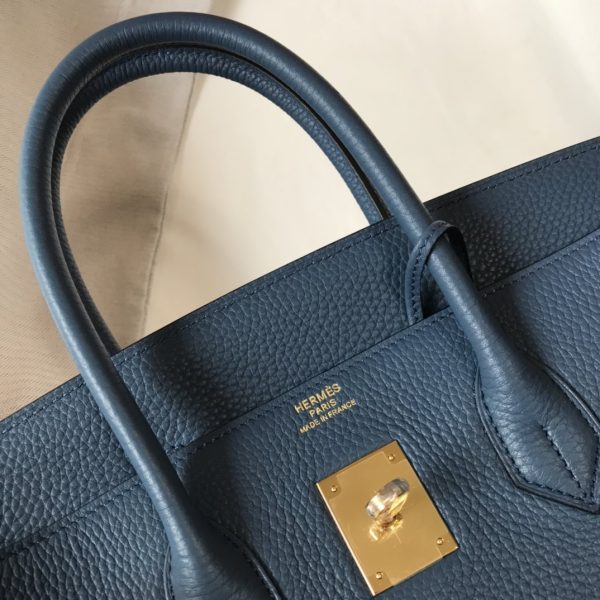 Hermes Birkin Blue For Women Gold-Toned Hardware 11in/30cm