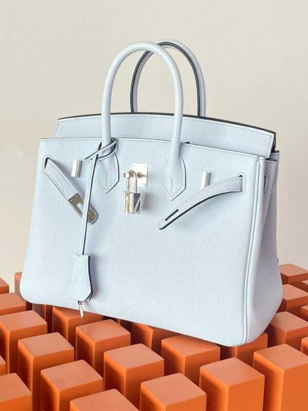 Hermes Birkin Nata Swift Light Blue For Women Silver Toned Hardware 10in/25cm