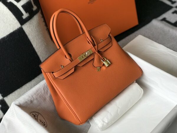 Hermes Birkin Orange Togo Gold Hardware Bag For Women, Women’s Handbags, Shoulder Bags 30cm/12in