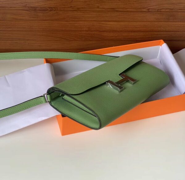 Hermes Constance Epsom Long To Go Wallet Light Green For Women, Women’s Wallet 8.1in/21cm