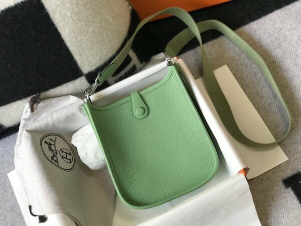 Hermes Evelyne 16 Amazone Bag Green With Silver-Toned Hardware For Women, Women’s Shoulder And Crossbody Bags 6.3in/16cm