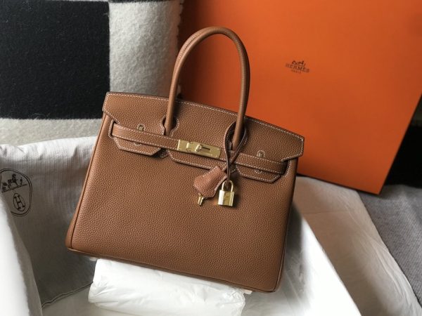 Hermes Birkin Brown Epsom Gold Hardware Bag For Women, Women’s Handbags, Shoulder Bags 30cm/12in