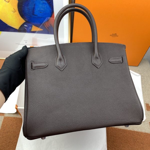 Hermes Birkin 30 Togo Dark Grey Bag Silver Hardware For Women, Women’s Handbags 11.8in/30cm