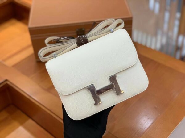 Hermes Constance 23 Epsom White For Women, Women’s Handbags, Shoulder Bag 9in/23cm