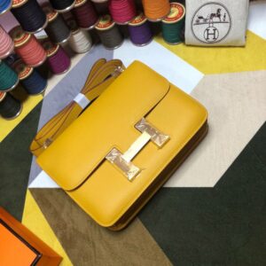 Hermes Constance 23 Epsom Yellow For Women, Women’s Handbags, Shoulder Bags 9.4in/23cm