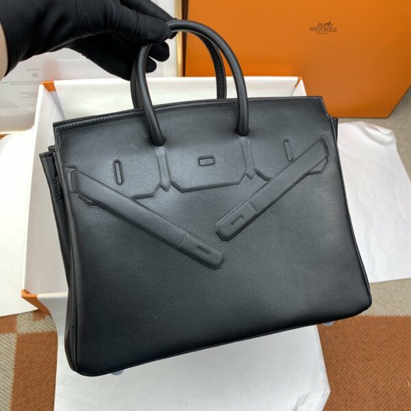 Hermes Etoupe Shadow Birkin Black For Women 10in/25cm