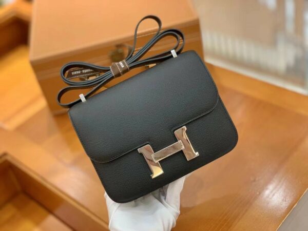 Hermes Constance 23 Epsom Black For Women, Women’s Handbags, Shoulder Bag 9in/23cm