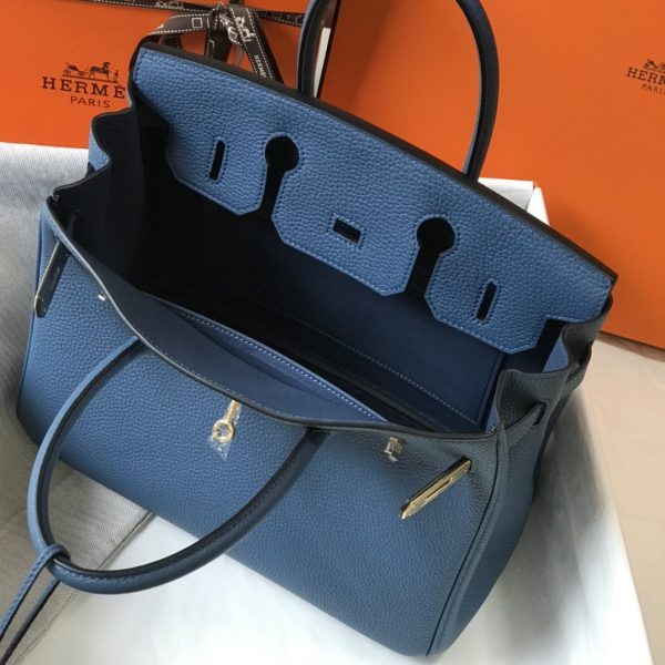 Hermes Birkin Blue For Women Gold-Toned Hardware 11in/30cm