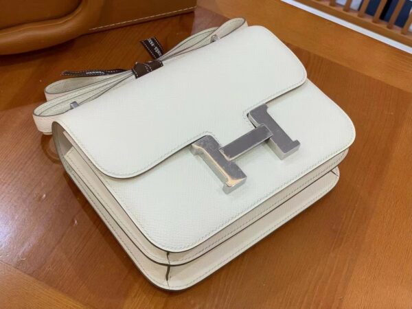 Hermes Constance 23 Epsom White For Women, Women’s Handbags, Shoulder Bag 9in/23cm