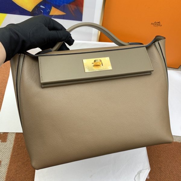 Hermes 24/24 Clemence Swift Light Brown For Women, Women’s Handbags, Shoulder Bags 11.4in/29cm