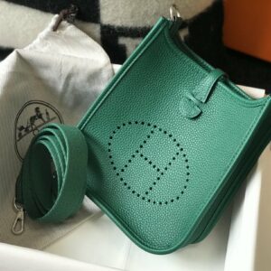 Hermes Evelyne 16 Amazone Bag Green With Silver-Toned Hardware For Women, Women’s Shoulder And Crossbody Bags 6.3in/16cm