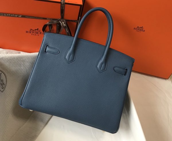 Hermes Birkin Blue For Women Gold-Toned Hardware 11in/30cm