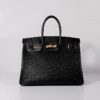 Hermes Birkin With Textures Black For Women Gold Toned Hardware 14in/35cm