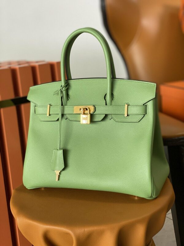 Hermes Birkin Nata Swift Green For Women Gold Toned Hardware 11.8in/30cm