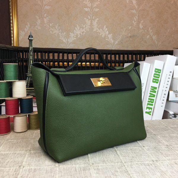 Hermes 24/24 Clemence Swift Green Gold Toned Hardware For Women, Women’s Handbags, Shoulder Bags 11.4in/29cm