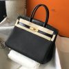 Hermes Birkin Black For Women Gold Toned Hardware 11.8in/30cm