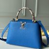 LV Woven Capucines Python Handle Bag 27cm Taurillon Leather Spring/Summer 2021 Collection N98388, Blue