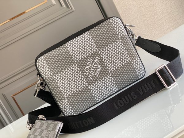 LV Trio Messenger Damier Graphite Plaster For Men, Bags, Shoulder And Crossbody Bags 9.8in/25cm LV