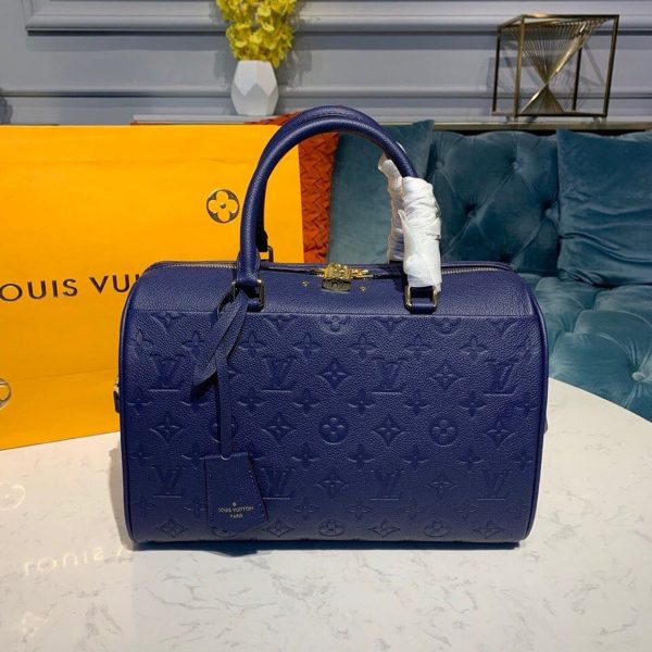 LV Speedy Bandouliere 30 Monogram Empreinte Blue For Women, Shoulder And Crossbody Bags 11.8in/30cm LV