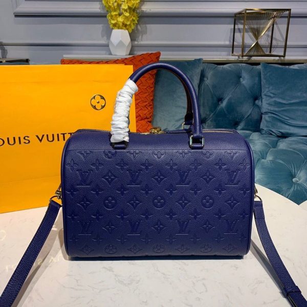 LV Speedy Bandouliere 30 Monogram Empreinte Blue For Women, Shoulder And Crossbody Bags 11.8in/30cm LV